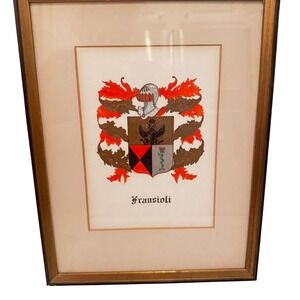 Fransioli Family Crest Framed‎ Art Italian History Genealogy Decor